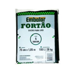 Saco Lixo Fortão 100LT/20KG 75*105 5UN